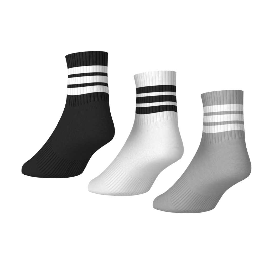 3-Stripes Cushioned Sportswear Mid-Cut Socks 3 Pair Pack