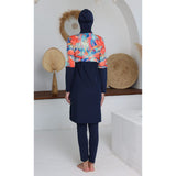 Shell Parachute Lycra Long Sleeve Hijab Swimsuit – Dark Navy Blue