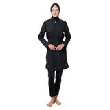 Agata Well Wrapped Lycra Long Sleeve Hijab Swimsuit – Black