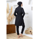 Agata Well Wrapped Lycra Long Sleeve Hijab Swimsuit – Black