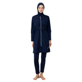 Lidy Parachute Lycra Long Sleeve Hijab Swimsuit – Dark Navy Blue