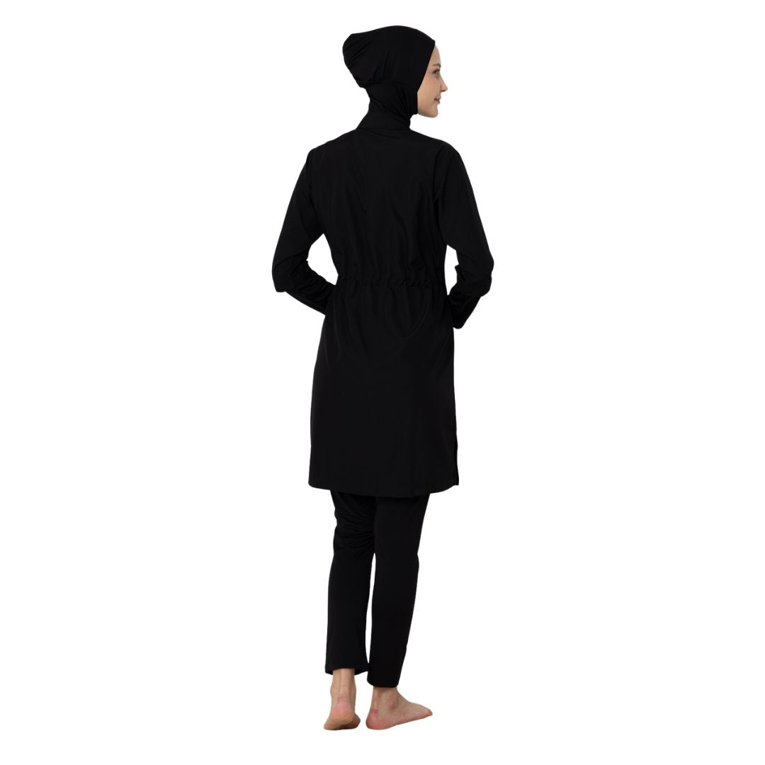 Lidy Parachute Lycra Long Sleeve Hijab Swimsuit – Black