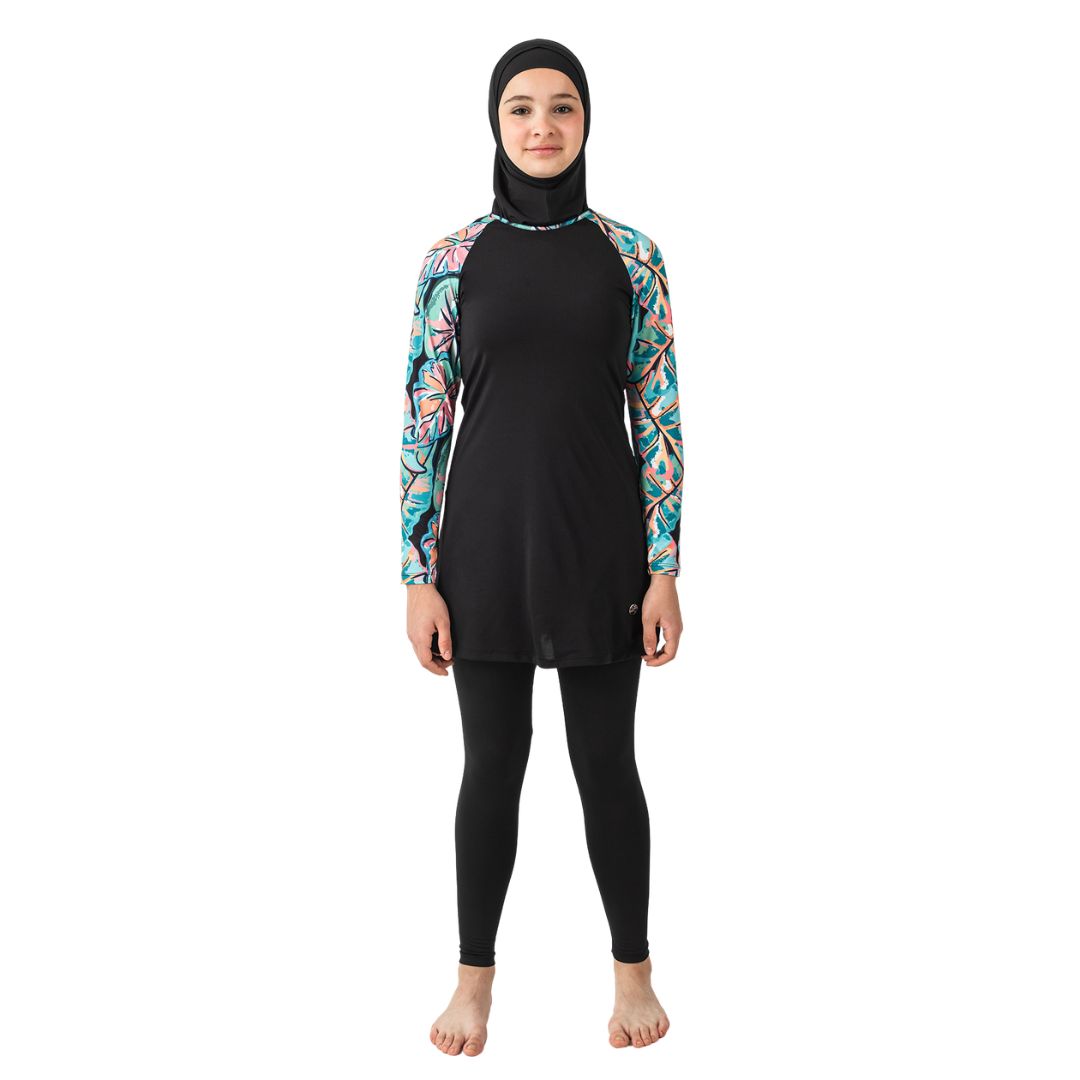 Loretta Lycra Long Sleeve Hijab Swimsuit – Black