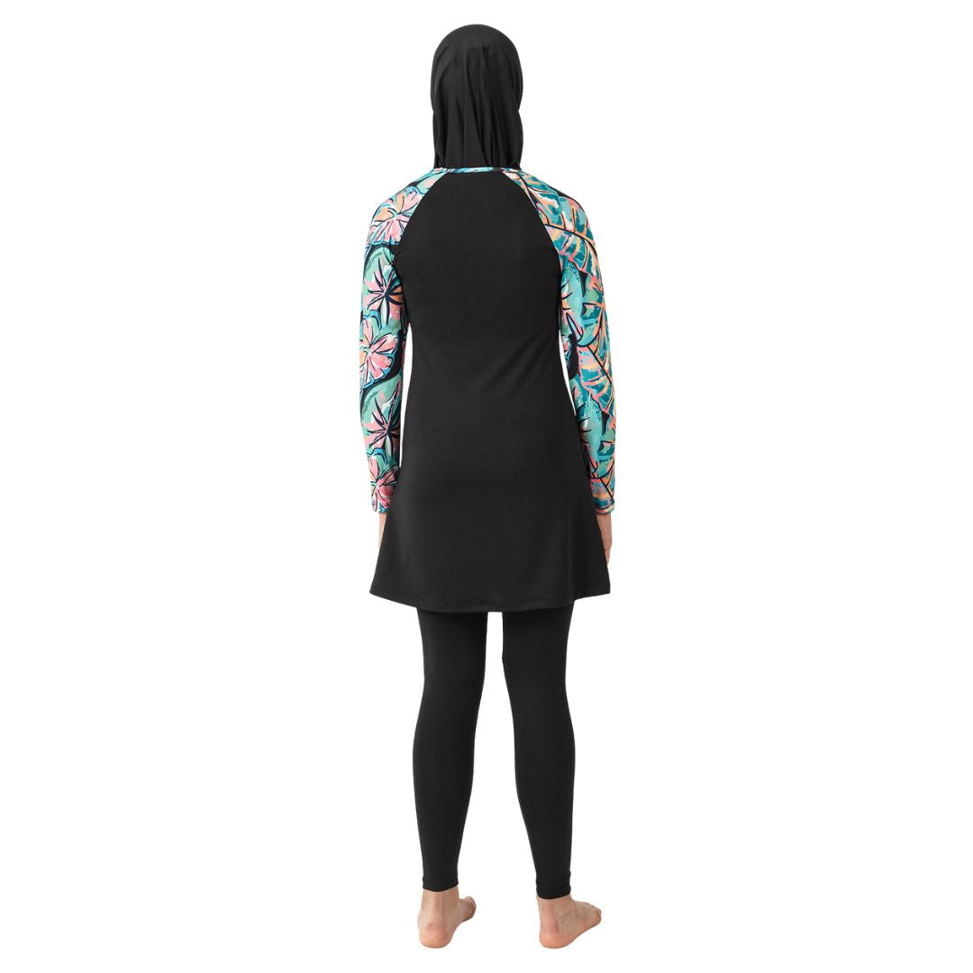 Loretta Lycra Long Sleeve Hijab Swimsuit – Black