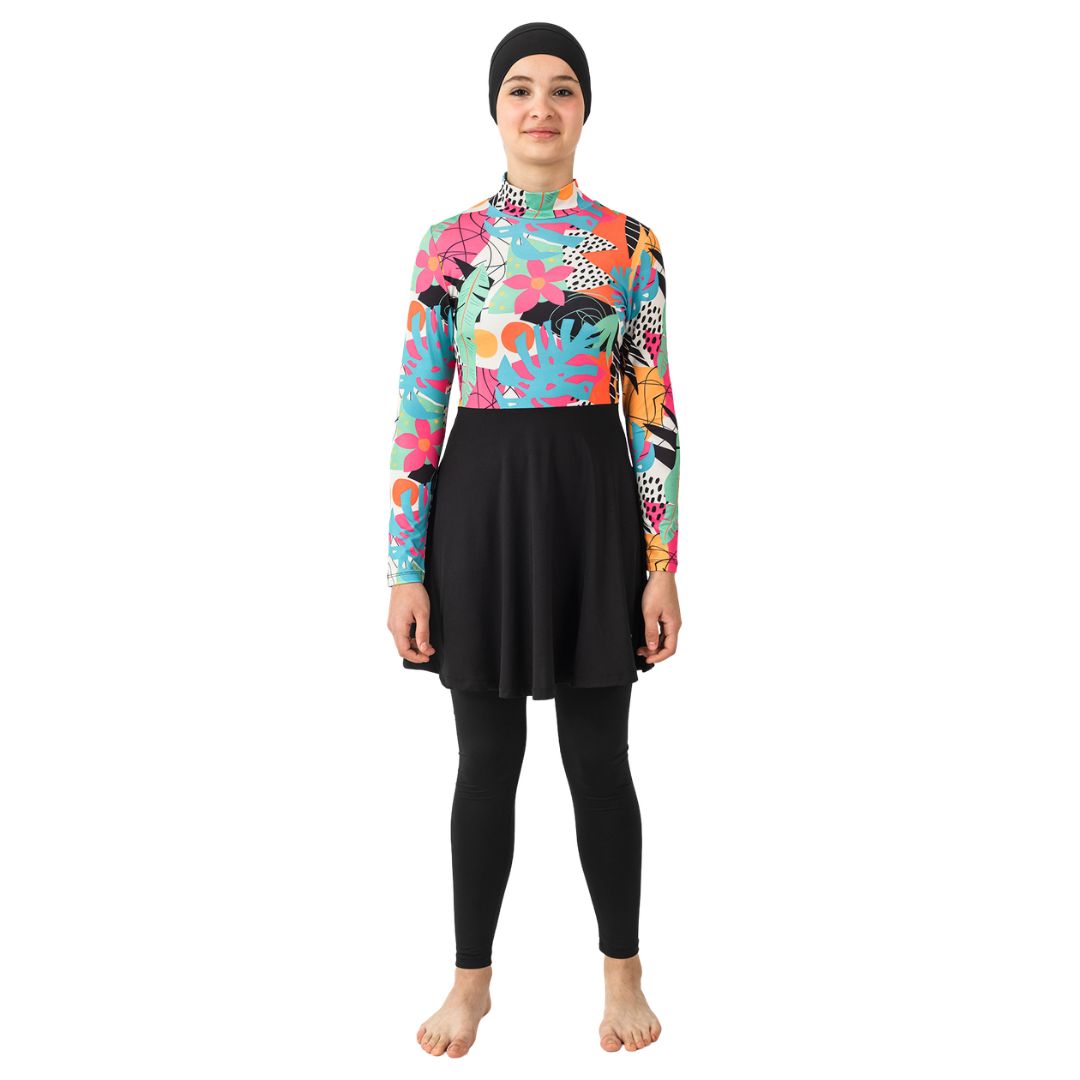 Cindy Lycra Long Sleeve Hijab Swimsuit – Black