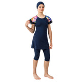 Trudy Lycra Short Sleeve Hijab Swimsuit – Dark Navy Blue