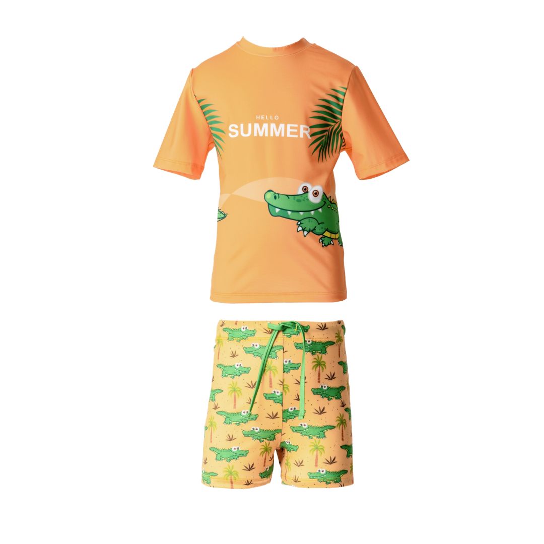 Boys' Long Sleeve Shorts Set – Light Orange