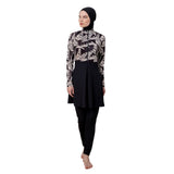 Zavene Lycra Long Sleeve Hijab Swimsuit – Black