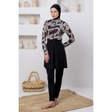 Zavene Lycra Long Sleeve Hijab Swimsuit – Black