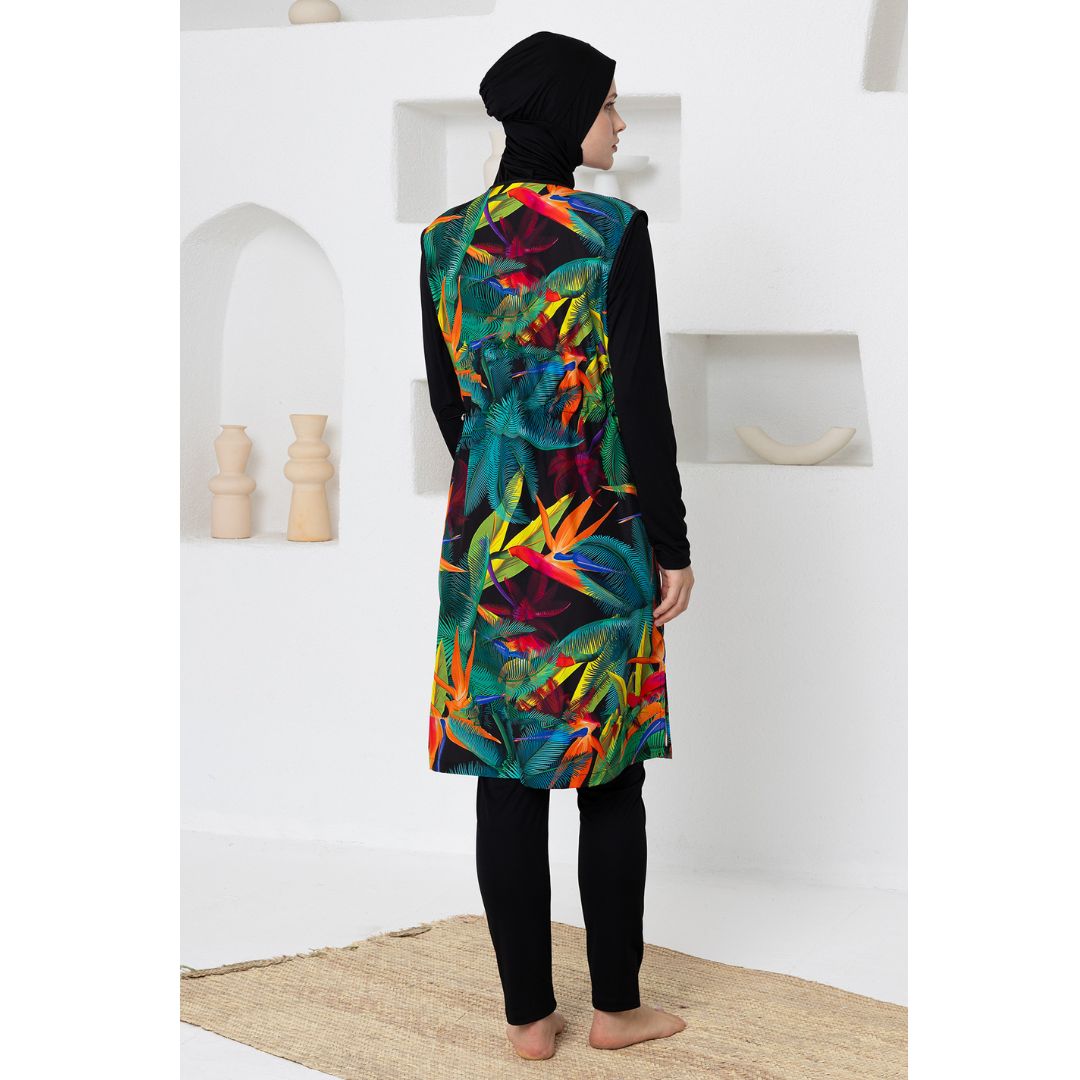 Forlant Gilet Long Sleeve Hijab Swimsuit – Black