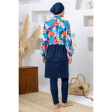 Wendy Parachute Lycra Long Sleeve Hijab Swimsuit – Dark Navy Blue