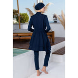 Haven Parachute Lycra Long Sleeve Hijab Swimsuit – Dark Navy Blue