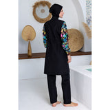 Lexa Parachute Long Sleeve Hijab Swimsuit – Black