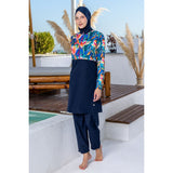 Hortense Parachute Long Sleeve Hijab Swimsuit – Dark Navy Blue