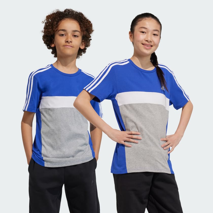 Tiberio 3-Stripes Colorblock Cotton T-Shirt Kids