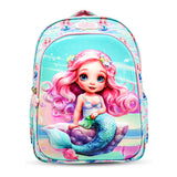 Backpack 16" 3Zips 3D Design Girl + Key Ring