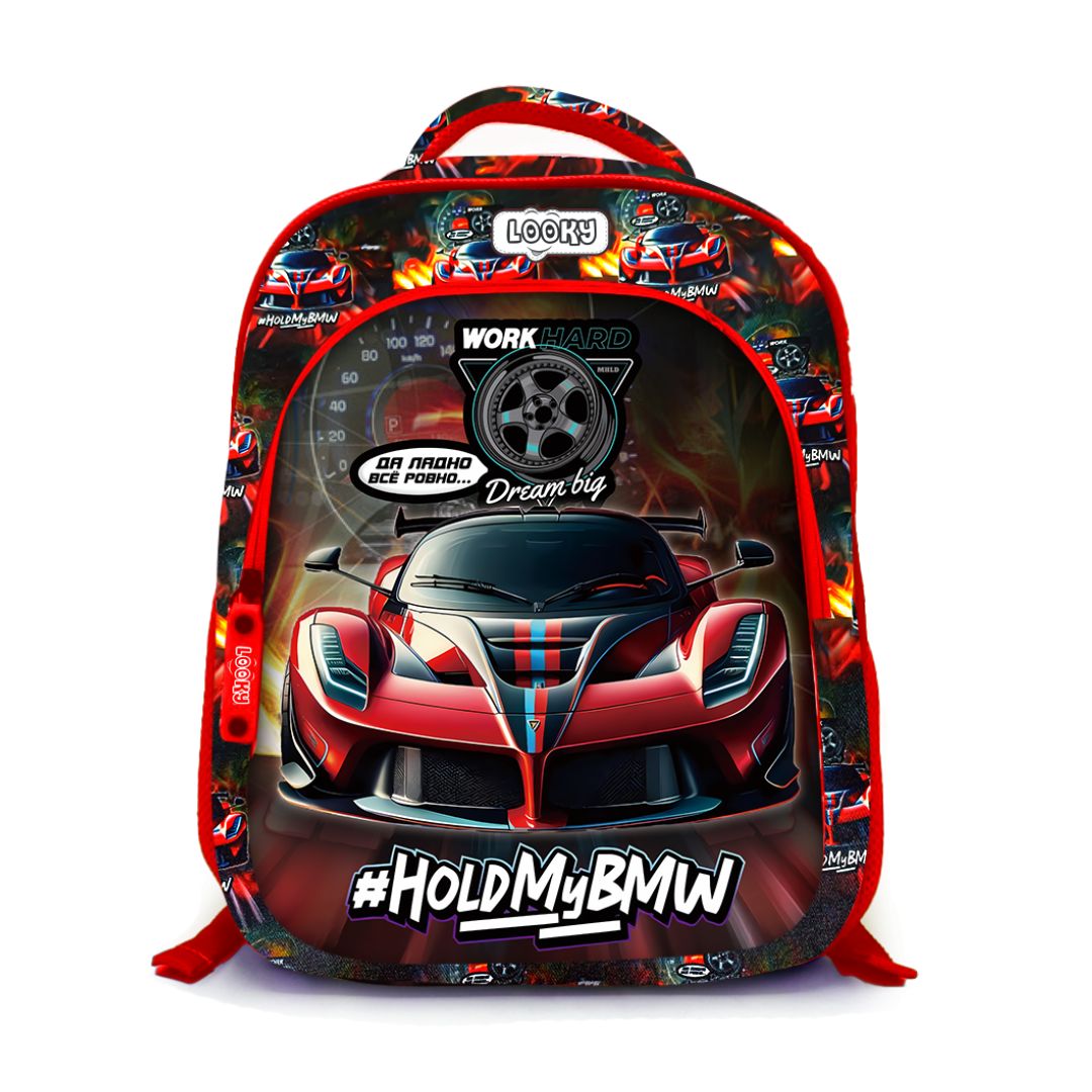 Backpack 16" 3Zips 3D Design Boys + Key Ring