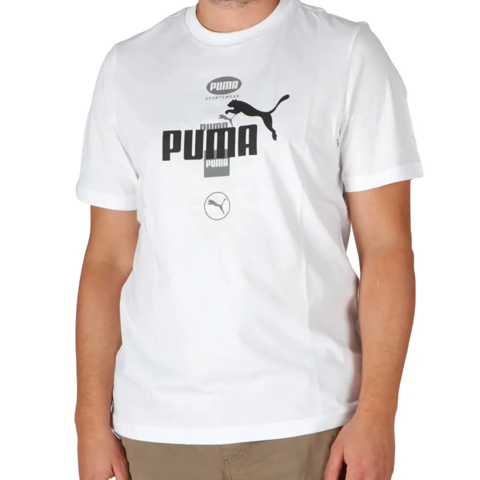 تي شيرت PUMA POWER جرافيكي PUMA أبيض