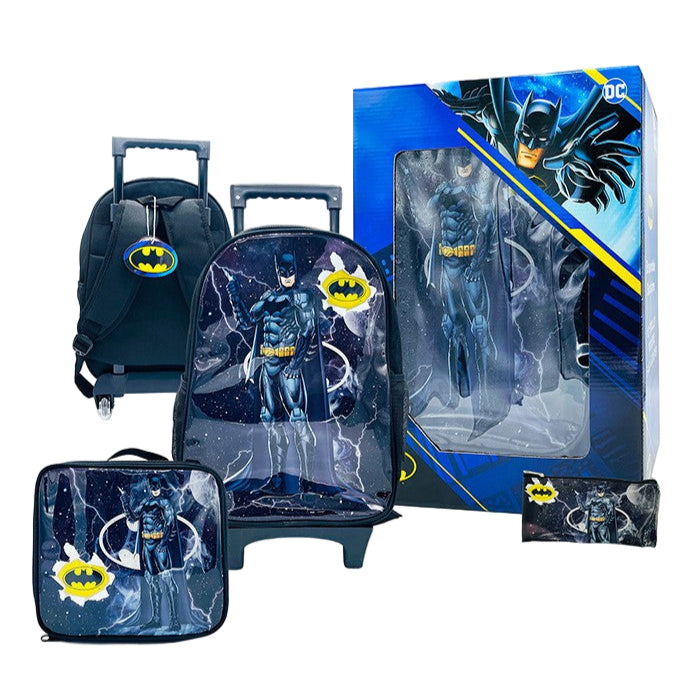 Bat Man Set Of 3 (16" Trolley + Snack Bag + Flat Pencil Case)