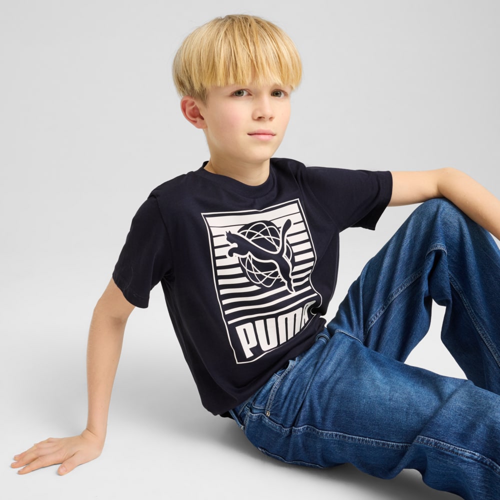 تي شيرت جرافيك IB، أزرق بحري جديد