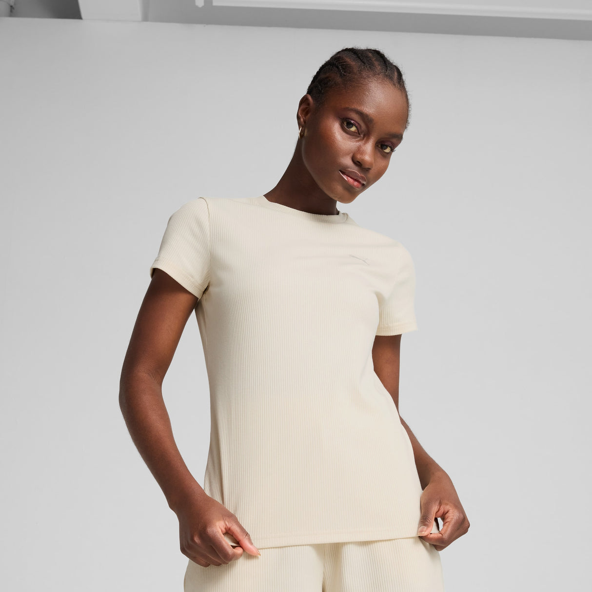 Ess Elevated Rib Tee,Alpine Snow