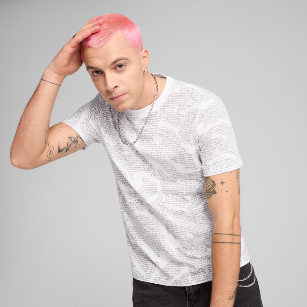 تيشيرت ESS LOGO LAB AOP، PUMA أبيض