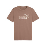 رسومات شعار رقم 1 T، لون بني رمادي بالكامل