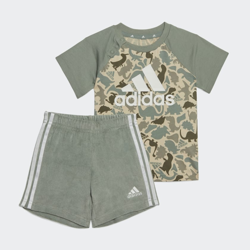 Dino Camo Allover Print Tee And Short Set