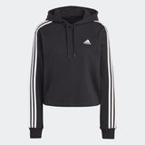 Essentials 3-Stripes French Terry Crop Hoodie