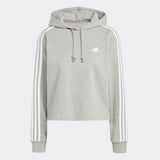 Essentials 3-Stripes French Terry Crop Hoodie